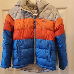L.L. Bean Vibrant Tri-Color Puffer Jacket